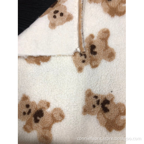 100% polyester sherpa jacquard avec design d&#39;ours